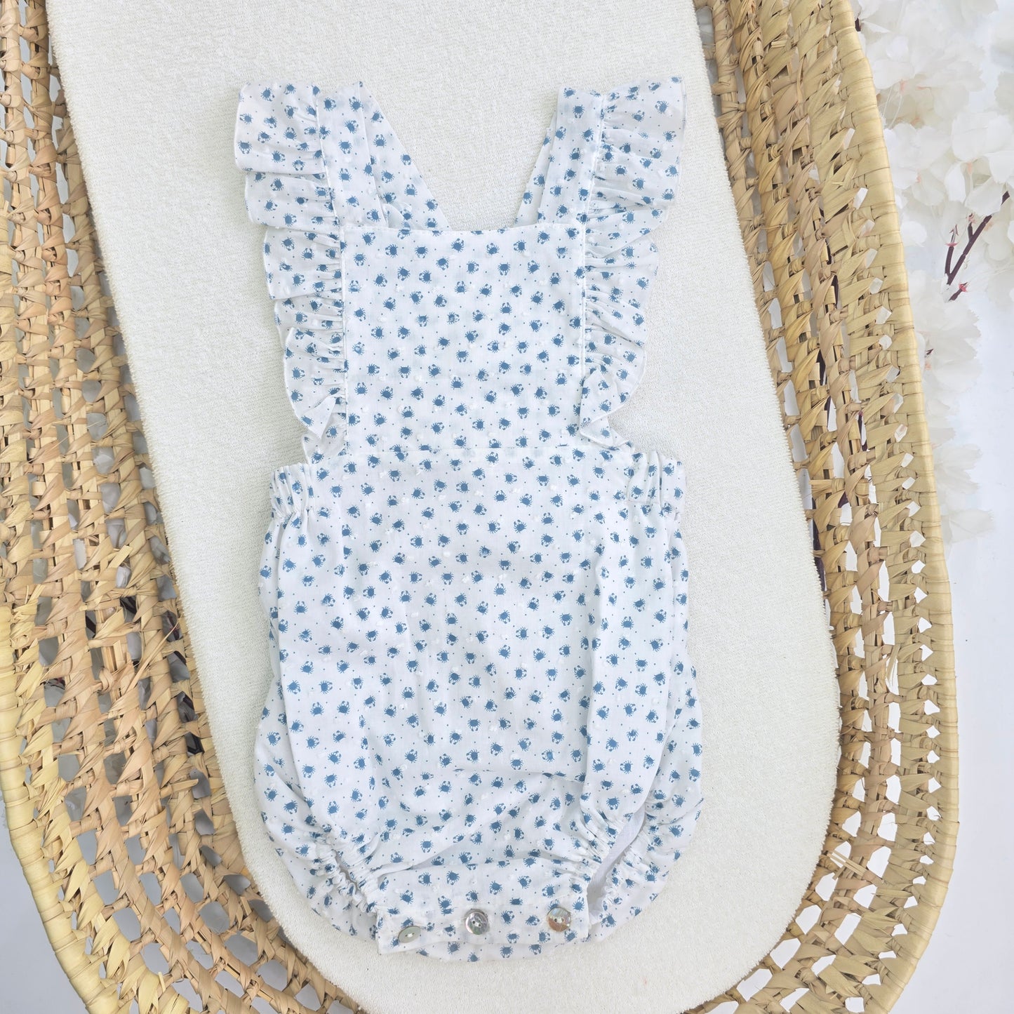 Romper cangrejos - blanco y verde 24277