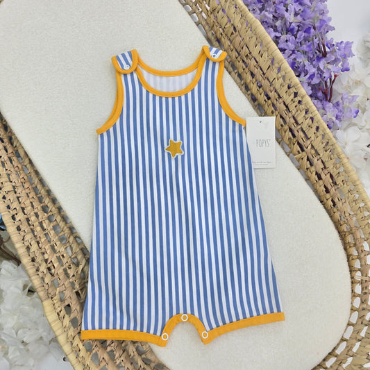 Enterizo Rayas Amarillo y Azul 24408