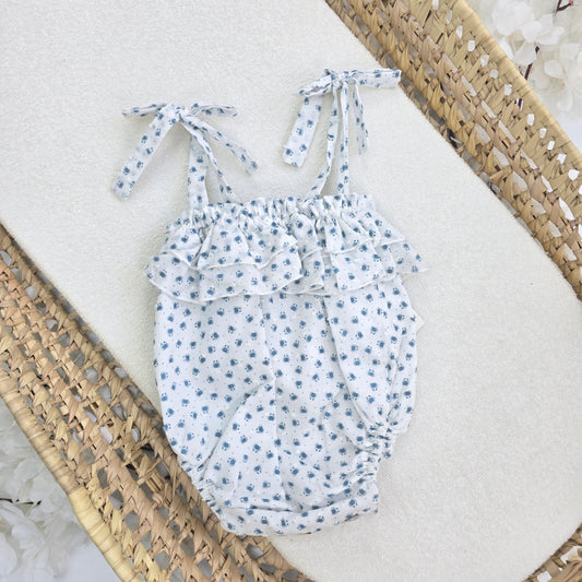 Romper de tiros blanco con dibujitos azul 24333